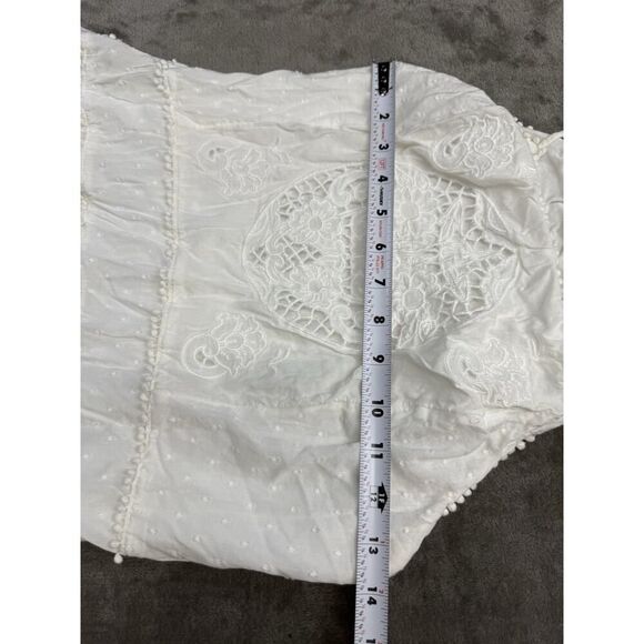 Anthropologie White Embroidered Tiered Midi Dress Halter Neck US 14 - Picture 10 of 15